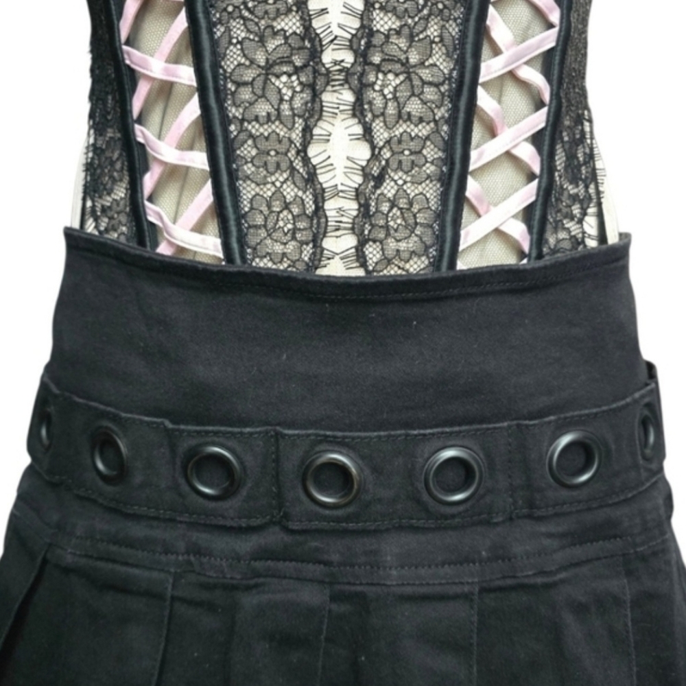 Black Grommet Tripp Skirt - Picture 3 of 7